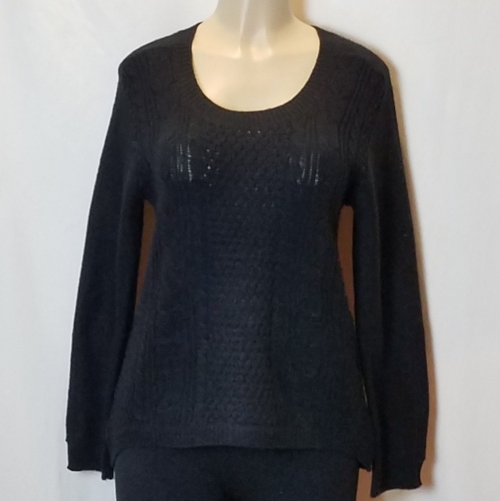 AMBIANCE Black Cable Knit Sweater